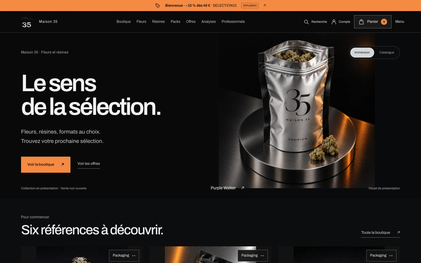 Page d'accueil du site de Maison 35