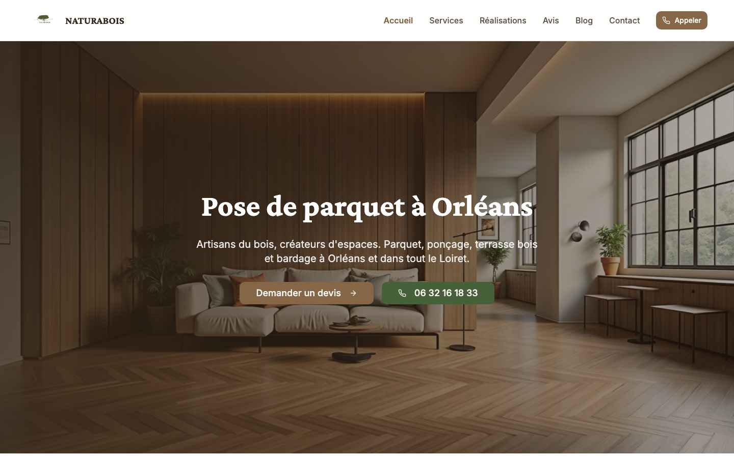 Page d'accueil du site de NATURABOIS